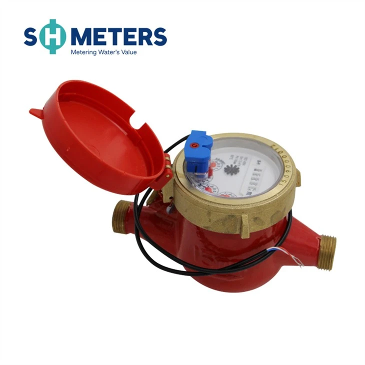 City Outside House Commercial Multi Jet Hot Water Meter Brass Body