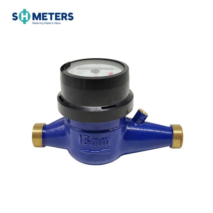 Plastic Case Bell Multi Jet Water Meter Dry Type Vane Wheel